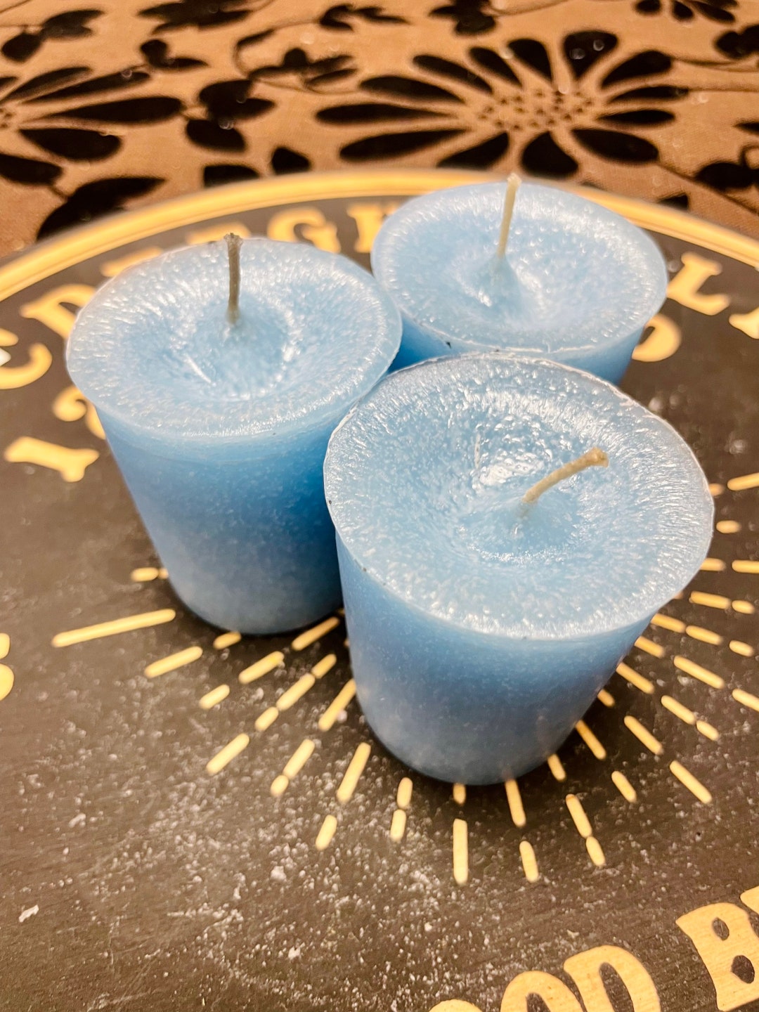 Inner Peace Spell Candle Light Blue Votive Candle Choose Etsy