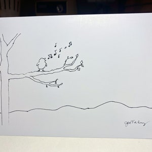 Bird Song Greeting Card blank inside