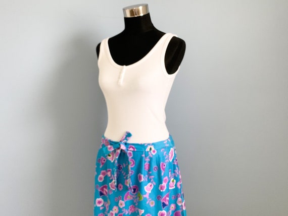 Vintage 70s Maxi Skirt - 1970s Floral Paisley Pri… - image 3