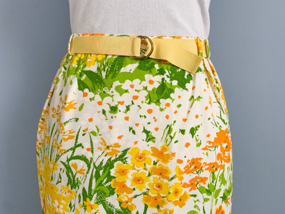 Vintage 60s Mod Floral Skirt - 1960s Vera Style P… - image 4