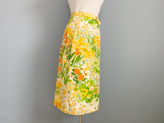 Vintage 60s Mod Floral Skirt - 1960s Vera Style P… - image 6