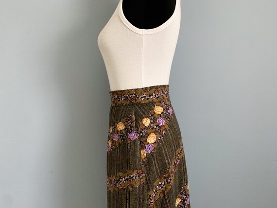 Vintage 70s Maxi Skirt - 1970s Floral Floor Lengh… - image 3