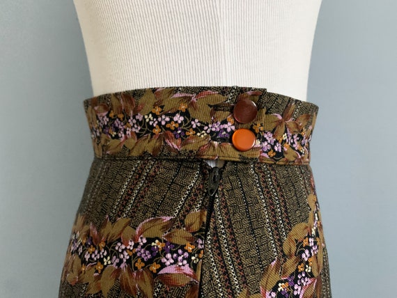 Vintage 70s Maxi Skirt - 1970s Floral Floor Lengh… - image 8