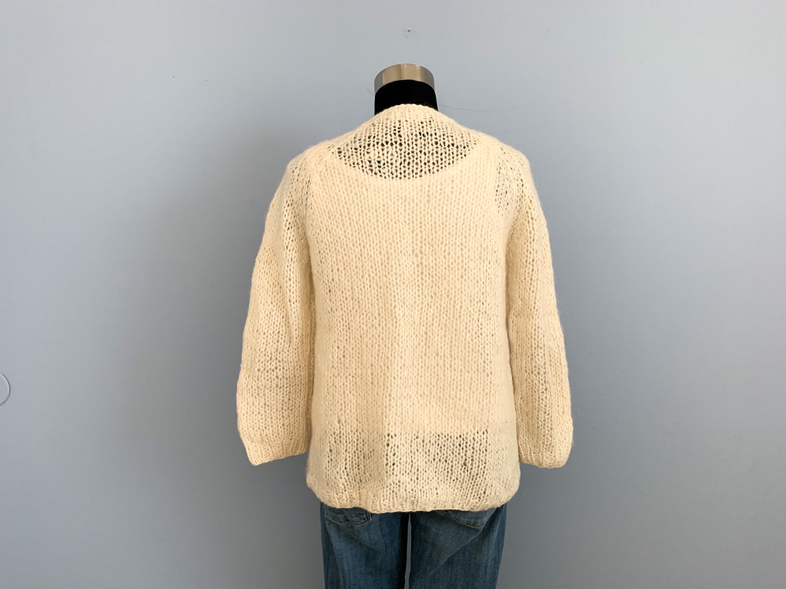 Vintage 80s Beige Mohair Wool Cardigan Sweater 1980s Cream - Etsy