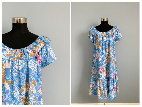 Vintage 70s Hilo Hattie Hawaii Ruffled Dress 1970s Easy - Etsy