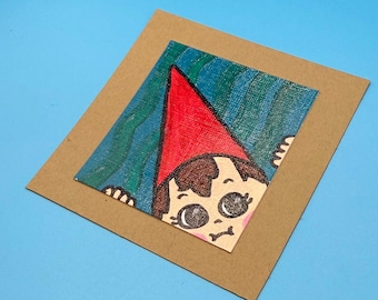 Wirt Original Mini Painting | over the garden wall acrylic kewpie cutesie fan art otgw ooak
