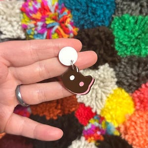 Semplici orecchini pendenti Cookie Cat / gemme di cristallo Steven Universe accessori gioielli borchie acrilico tagliato al laser su film futuro