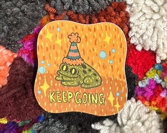Frog | Keep Going sticker 3x3 glossy