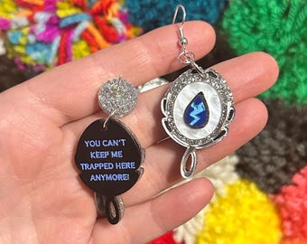 Lapis Lazuli mirror Earrings | stud dangle Steven universe su accessories jewelry gift keep going club