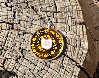 Blumen Weg Ohrring | Adventure Time Finn the Human leichtes Acryl Geschenk Schmuck Accessoires gold
