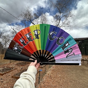Keep Goin Clack Fan | pride progressive handfan raindbow extra large loud bamboo thwack