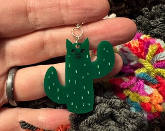 Catcus Acrylic Dangle Earring | lightweight  jewelry cactus cacti accessories cat lover cat lady gift
