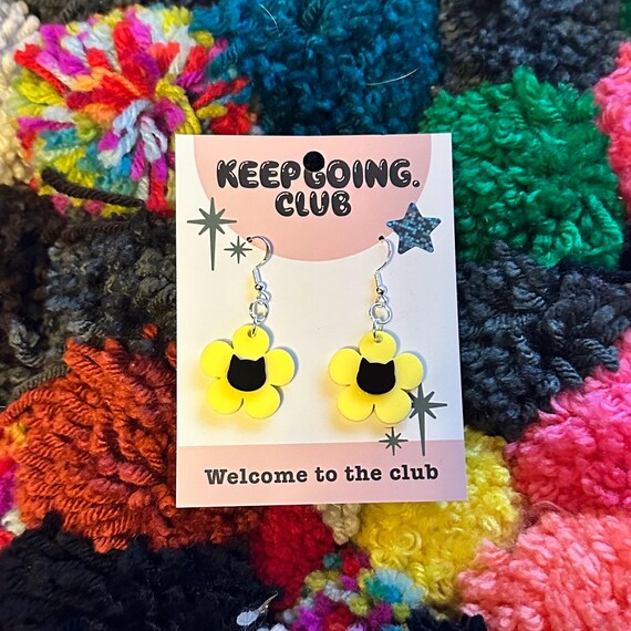CWVHQ 2 Pair Cute Animal Cat & Cow Drop Earrings - Acrylic Statement Dangle Earrings For Women, Unique Gift - View #7