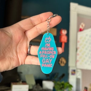 Heartstopper Motel Keychain | hand painted acrylic gift accessories laser cut Nick and Charlie