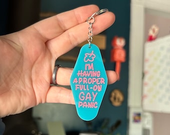 Heartstopper Motel Keychain | hand painted acrylic gift accessories laser cut Nick and Charlie