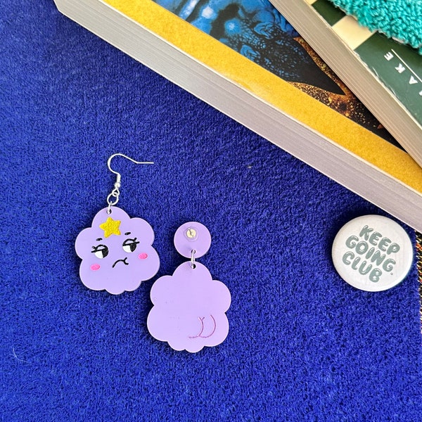 LSP Earring | lumpy space princess at adventure time jewelry accessories cosplay dangle lightweight acrylic statement purple lumps