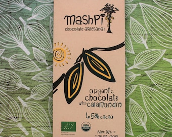 CALAMONDIN 65% organic chocolate bar - Mashpi Chocolate Artesanal. Handmade farm-to-bar consciously produced chocolate.