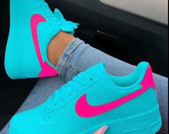 pink and blue air force 1