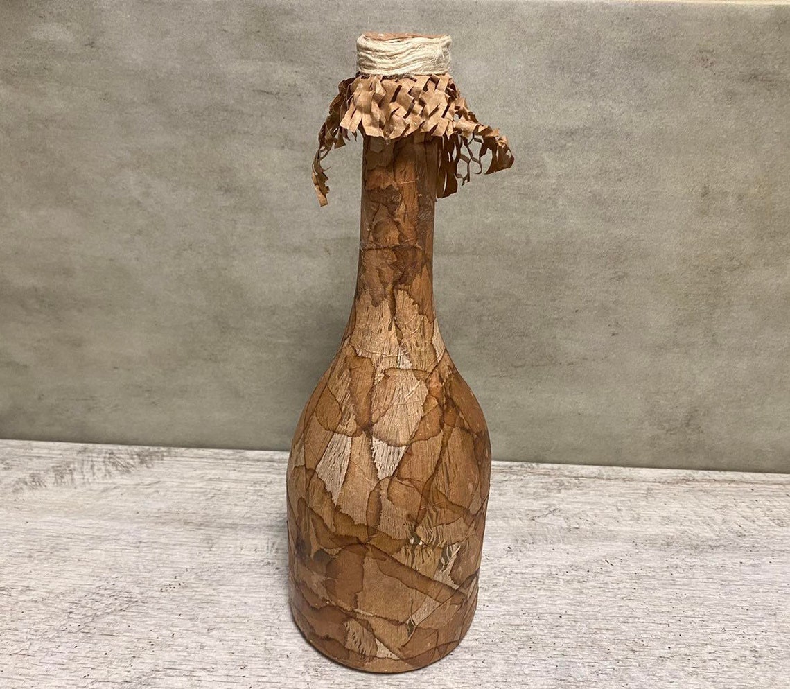 Decorated Bottle, Handmade Bottle Decor, Wine Bottle Decor, Hand