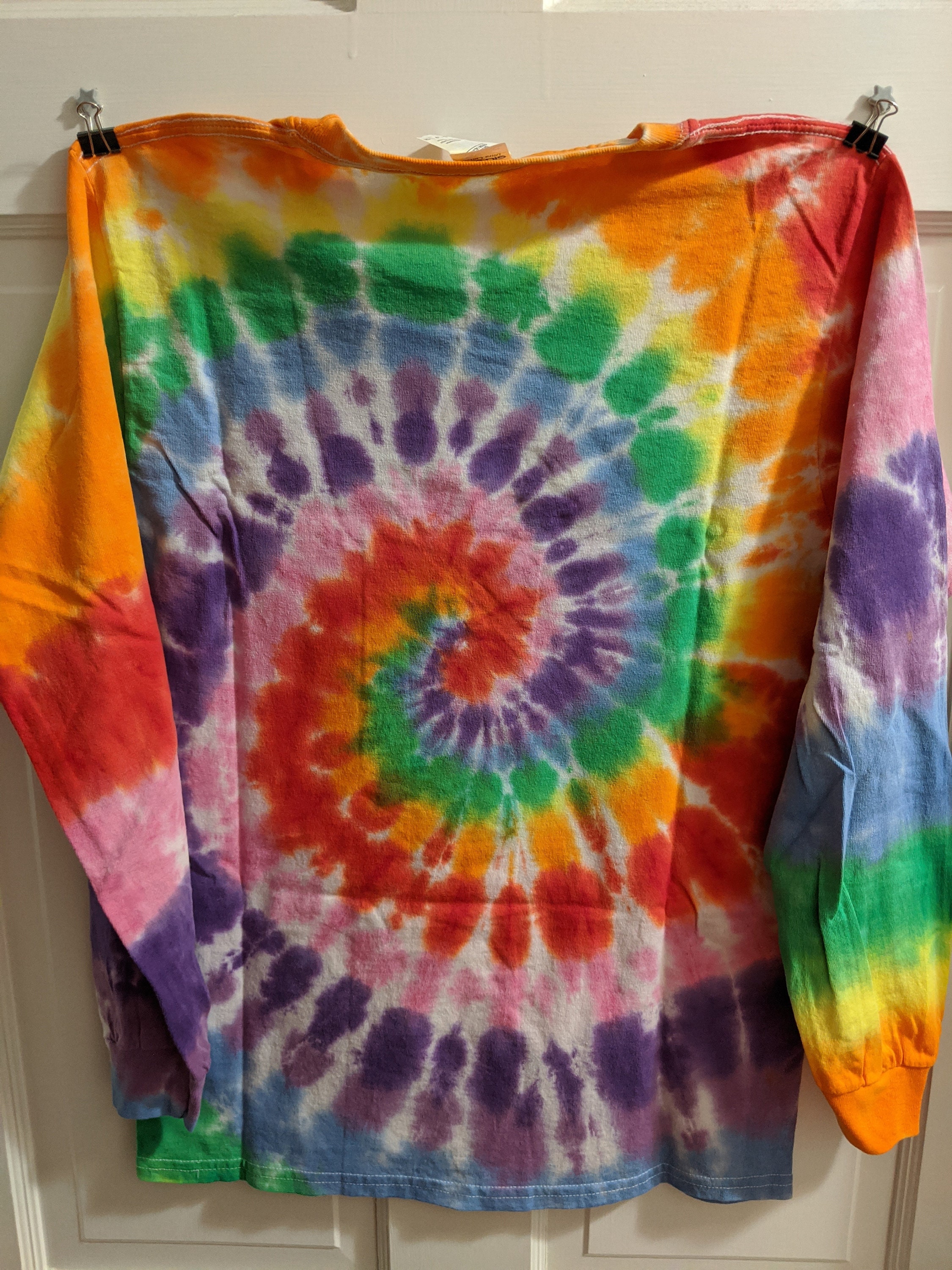 Small Spiral Tie Dye Long Sleeve Tshirt Rainbow Etsy