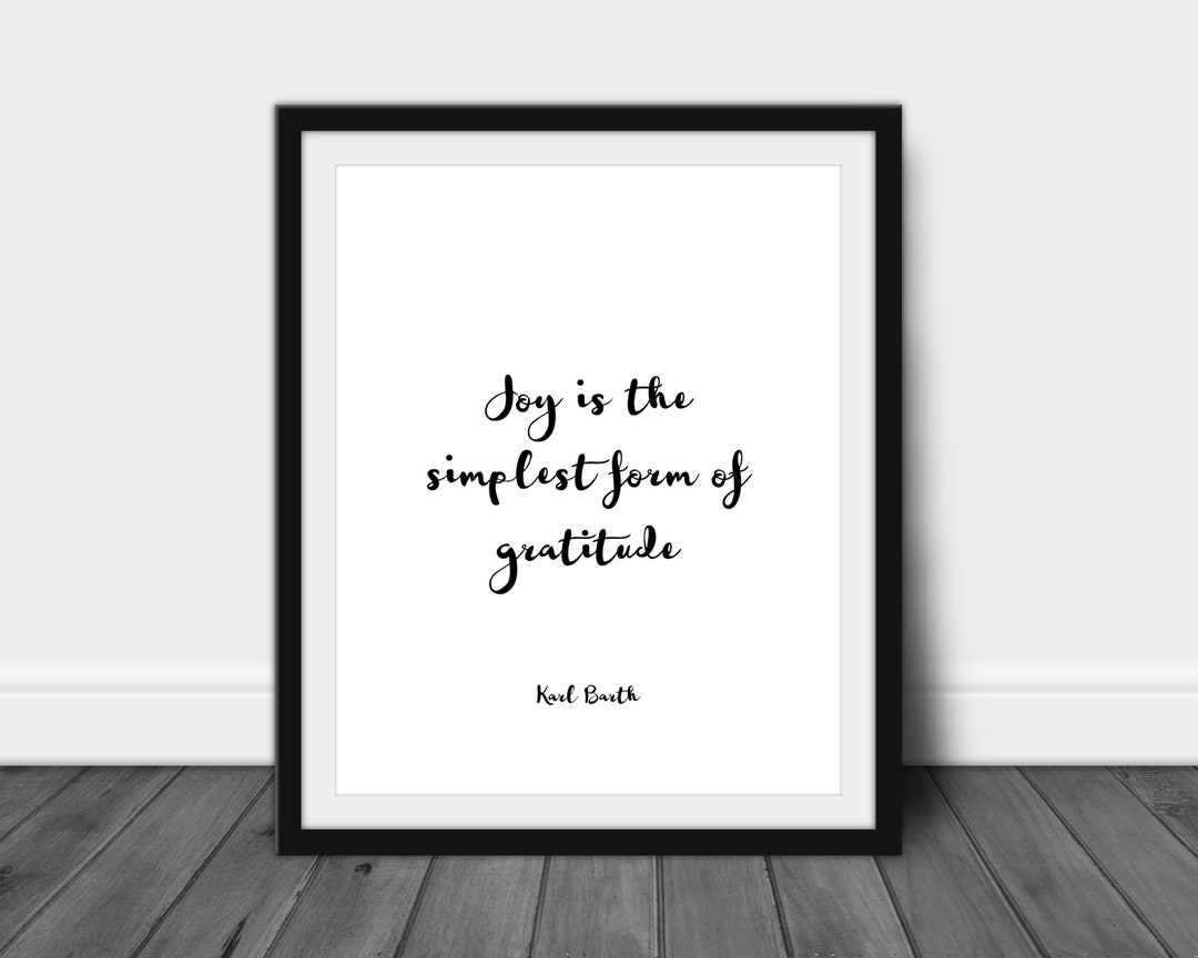 Druckbare Zitat KARL BARTH Freude ist die einfachste Form Etsy.de