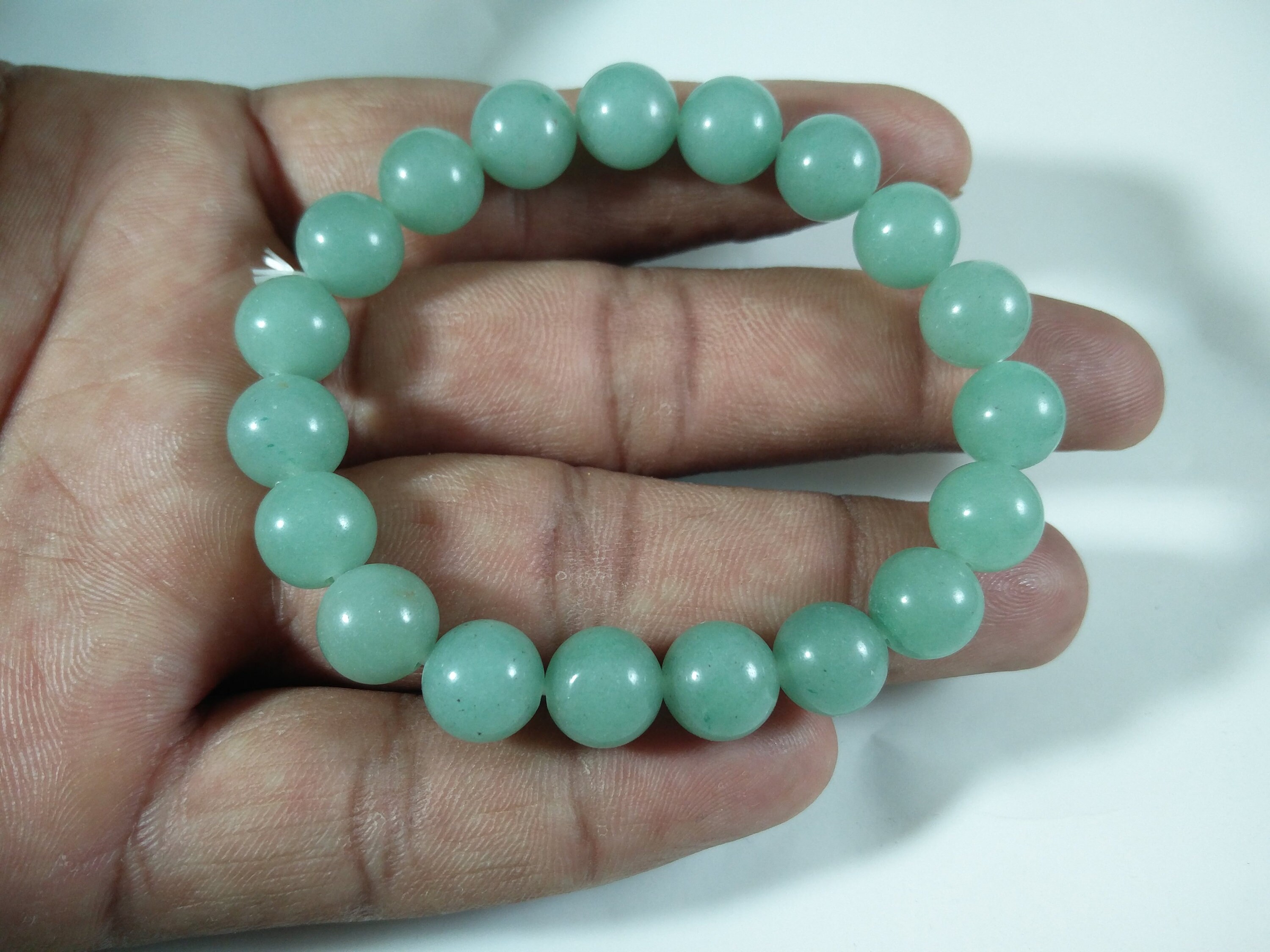 Green Aventurine Beaded Bracelet Stretch Elastic Size 10 Mm, Minimalist ...