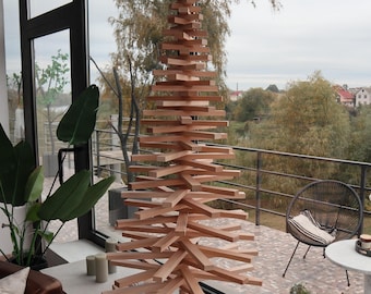 Christmas Tree Wood Decor, Large Wooden Christmas Tree, Rustic Holiday Decoration, Christmas Gift, Festive Home Decor