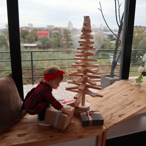 Wooden Christmas tree, 35.4-94.5 in (90-240cm), Wooden small Tree