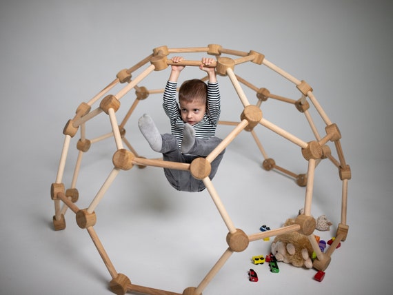 Indoor Climbing Dome Montessori Toddler Gym Wooden Baby Gym