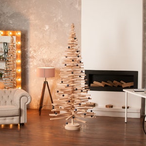 Alternative Christmas Tree, Wooden Holiday Decor, Non-Traditional Tree for Apartment, Reusable Winter Decor, Festive Wooden Ornament Stand