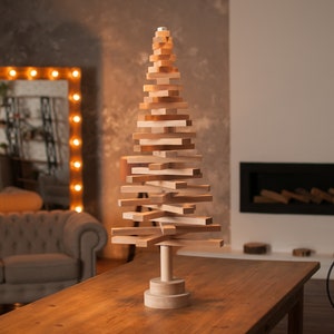 Wooden Christmas Tree 36 Inch, Wood Safe Tree, Mini Tree, Big Xmas Tree, Tall Pallet Tree for Christmas Gift
