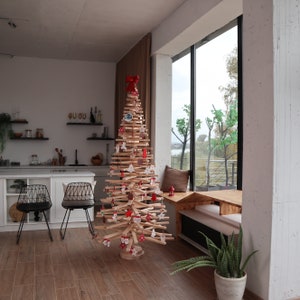 Handcrafted Wooden Christmas Tree, Stylish Room Decor, Modern Holiday Accent, Apartment Friendly Tree, Unique Gift for Xmas Home Makeover