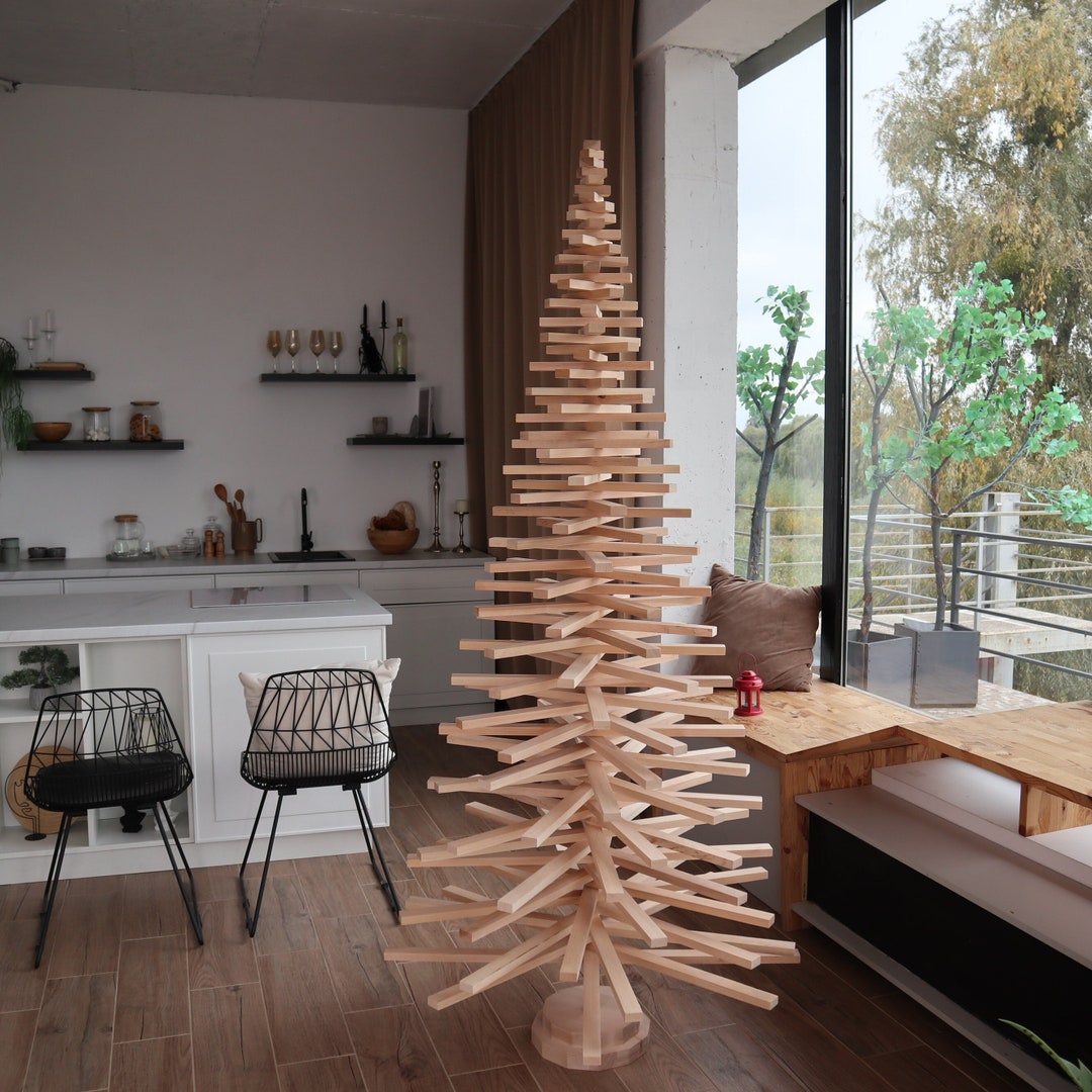 Wooden Christmas Tree, 35.4-94.5 in (90-240cm), Wooden Small Tree ...