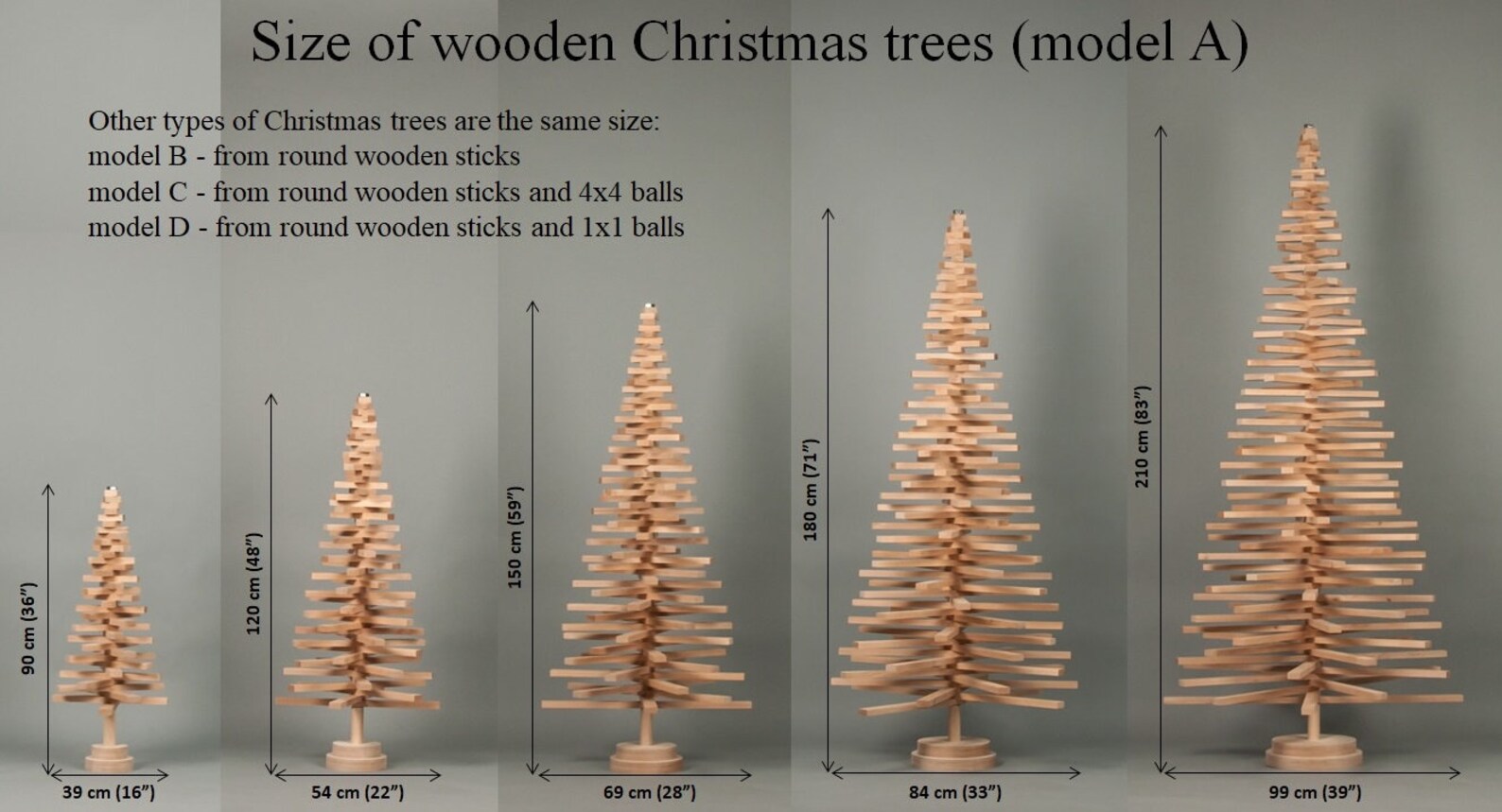 Christmas tree wooden height 120 cm 48 inch modern tree Etsy