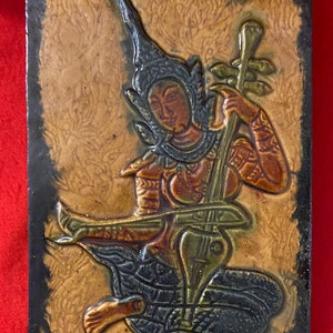 Rare Thai Ceramic Tile Wall Decor. Seldom Seen. Vintage.