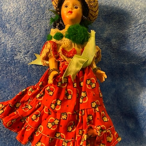 Vintage Ethnic-Costumed European-Iberian Collectible Doll. Prior to 1960s.