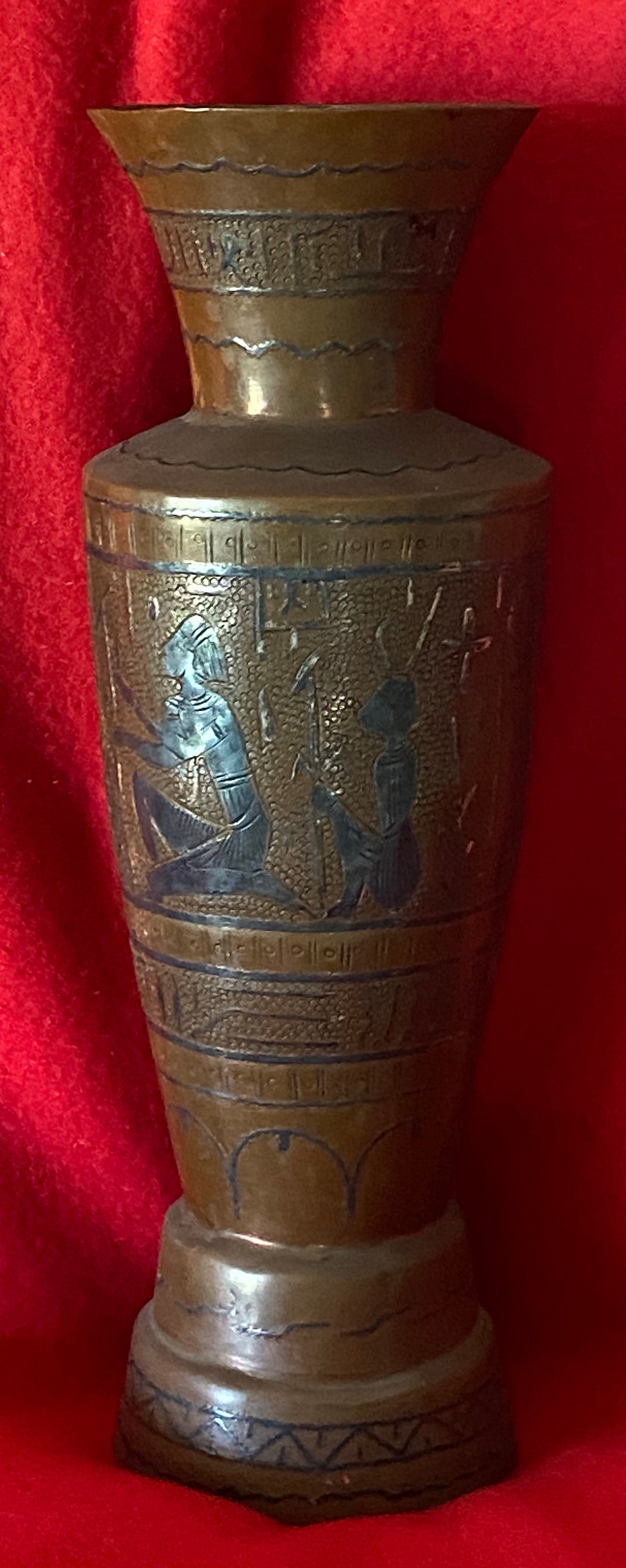 Egyptian Red Copper Vase. Intricately Designed. Vintagevase Etsy