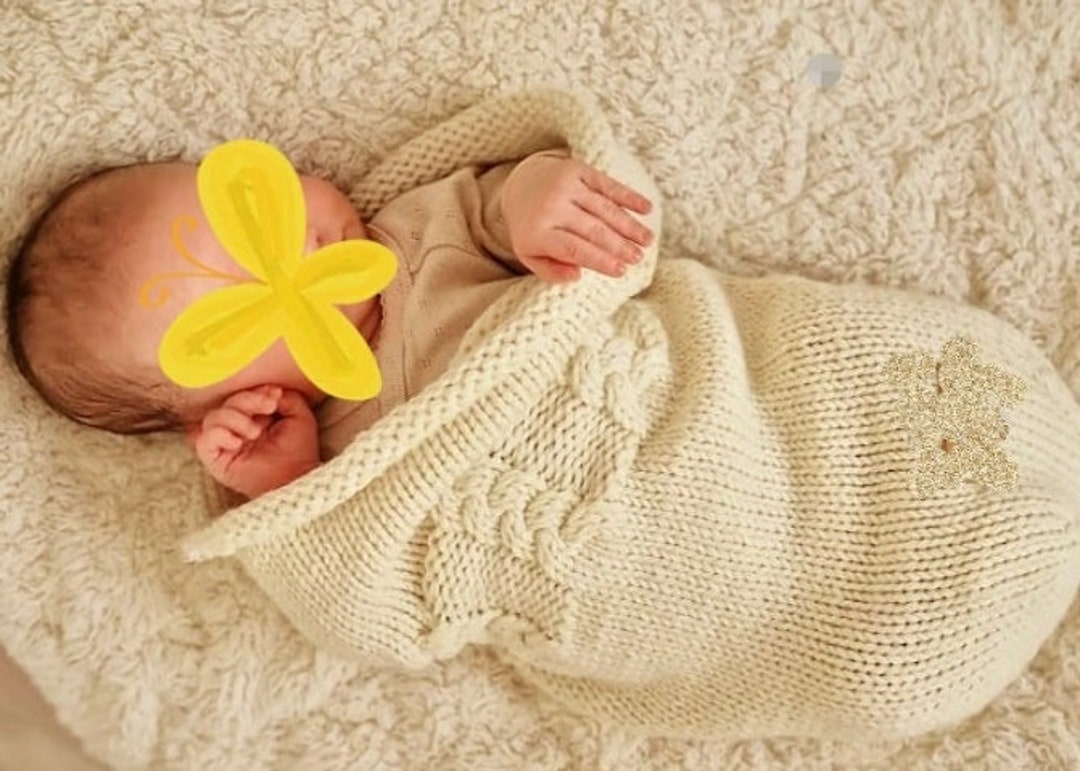 Cocon, cocon de naissance, chaussette d'emmaillotage, cocon tricoté