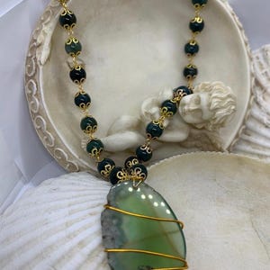 pearl necklace - women&#39;s necklace - lithotherapy - carnelian necklace - aventurine - Persian jade - sandalwood - semi-precious stone - natural stone necklace