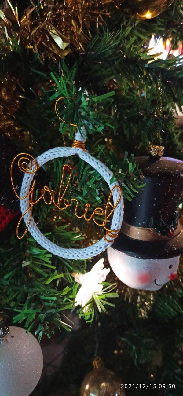 Boule de Noël Decoration Noël Boule Noel Prénom en Tricotin Prenom Personnalisée Sapin Noel