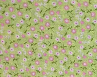 Details about   Cotton  Quilt Fabric Floral Green Wellwood Industries BTHY 