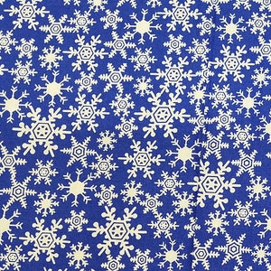 Blue Snowflake fabric, 100% Cotton, Quilter&#39;s Cotton, By-the-Yard and Fat Quarter Increments Available, Holiday, Christmas, Winter