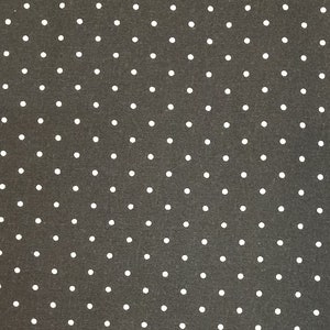 Black with White Dots, Fabric, 100% Cotton, Quilter&#39;s Cotton, by-the-yard and Fat Quarter Increments Available, Polka Dot, Micro Dot
