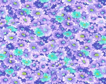 14 Choose a size 12 or by the yard Small Spaced Daisy on Blue Dasies Flowers 100/% Cotton Fabric FQ Fat Quarter