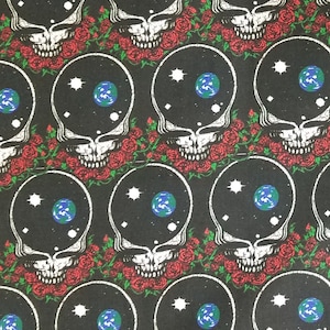 Grateful Dead Space Your Face, 100% Cotton, Novelty Fabric, LAST CHANCE Remnant End of Bolt, Music, Band, Album, Rock