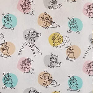Disney - Bambi Dot, 100% Cotton, Novelty Fabric, By-the-Yard and Fat Quarter Increments Available, Adventure, Nostalgia