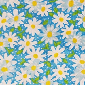 Packed Daisies on Teal, Fabric, 100% Cotton, Quilter&#39;s Cotton, by-the-yard, Floral, Daisy Easter Holiday Spring