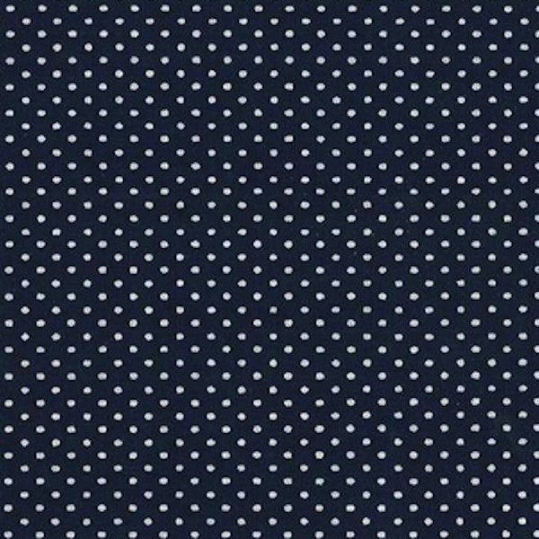 Navy with White Dots, Fabric, 100% Cotton, Quilter's Cotton, by-the-yard and Fat Quarter Increments Available, Polka Dot, Micro Dot, Pin Dot