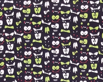All Eyes on You Fabric, 100% Cotton, Novelty Cotton, by-the-yard and Fat Quarter Increments Available, Halloween, Spooky, Monster Material