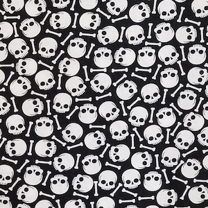 Mini Tossed Skulls and Bones Fabric 100% Cotton - Etsy